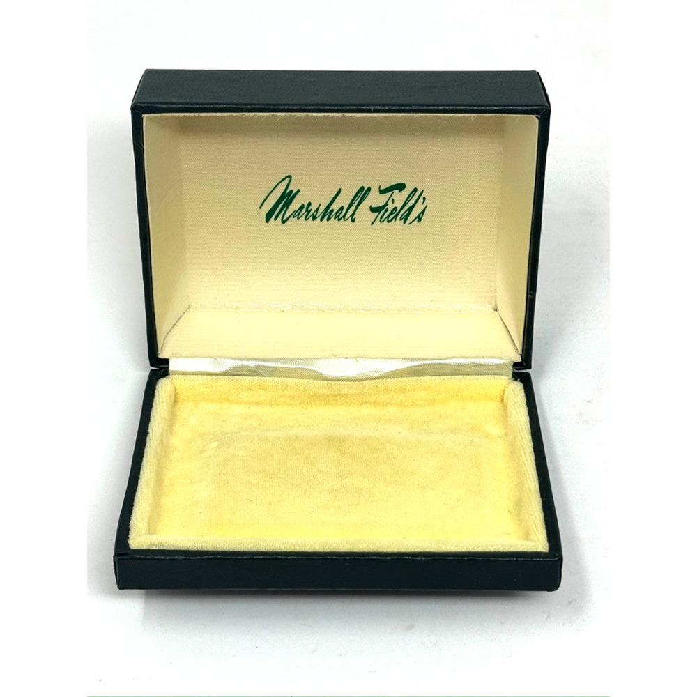 Vintage Marshall Fields Green Leatherette Jewelry Box